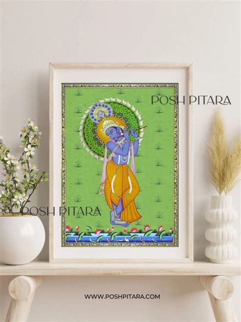 KRISHNA'S MELODIOUS CALL PICHWAI (Handpainted) – Posh Pitara