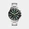 Fossil Bannon Men Quartz Green Dial Chronograph Stainless Steel Watch ...
