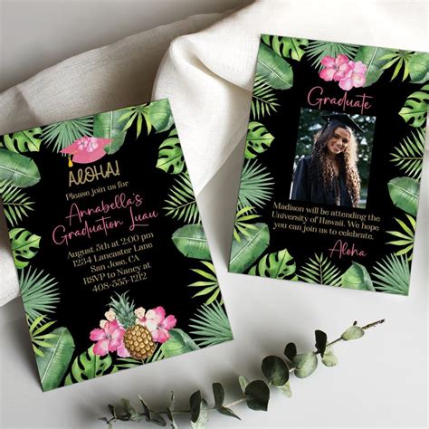 Luau Invitation With Photo - Etsy
