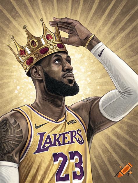 Illustration of LeBron James singing into a microphone on a stool, with ...
