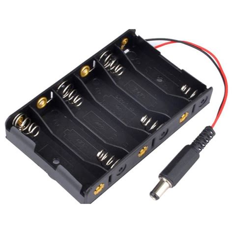 6 X 1.5V Aa Battery Holder With Dc 2.1 Power Jack