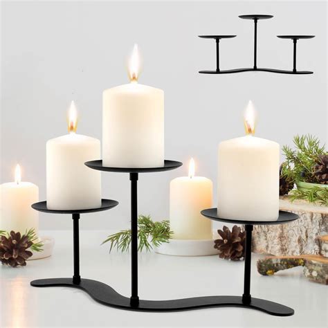 Amazon.com: Iron Candle Holder Fireplace: 3 Arms Metal Candelabra ...
