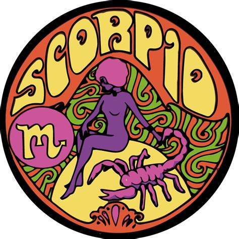 Scorpio with purple design laptop sticker - TenStickers