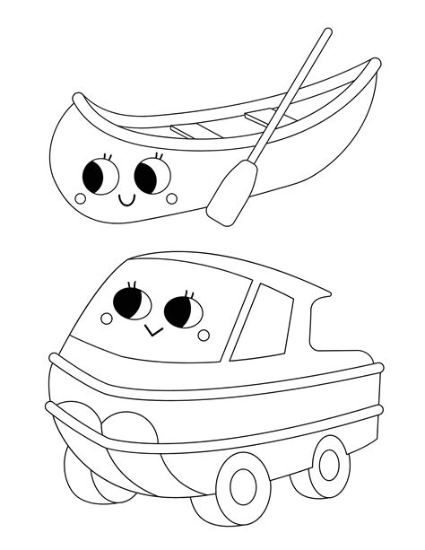 Free Cute Transportation Coloring Pages for Kids
