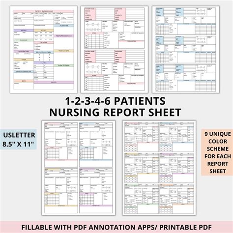 Printable Nursing Report Sheet Multiple Patients - Free Printable Download