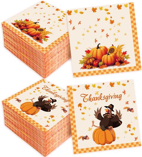 Amazon.com: 40 Pack Thanksgiving Day Paper Napkins - 13 x 13 Inches ...