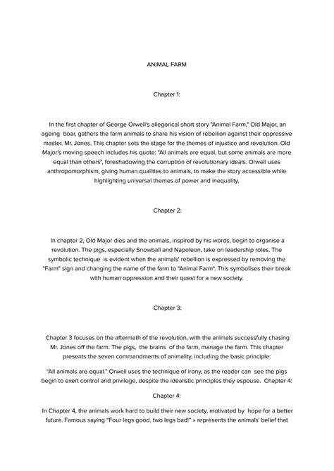 SOLUTION: Animal farm notes and comprehension - Studypool