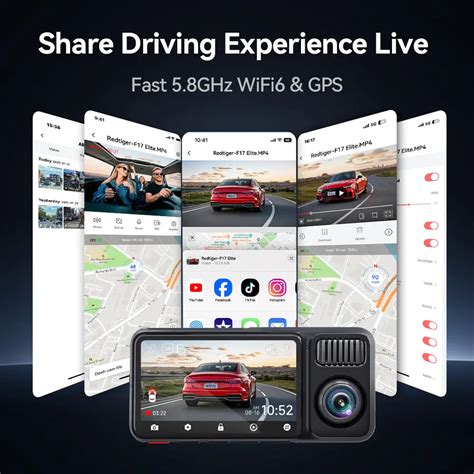 Redtiger F17 Elite 3-Channel 4K+2.5K+1080P 24/7 Ultra-Color Wifi6 Dash