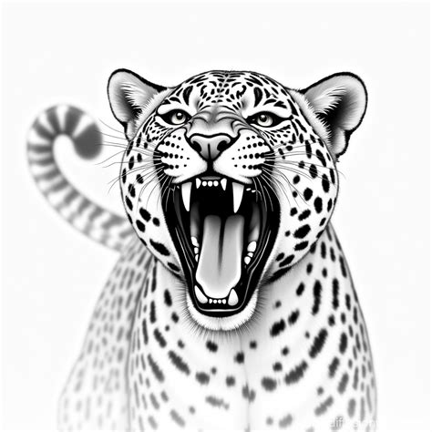 Roaring Leopard Drawing | Stable Diffusion Online