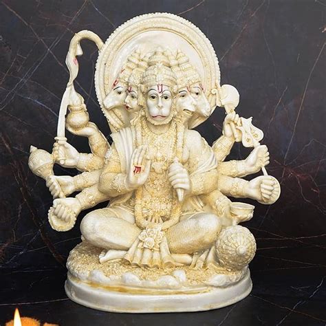 Buy Lupaava Polyresin Panchmukhi Hanuman Statue Murti Decorative ...