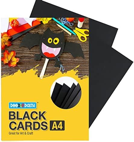 DoodleDash Black Cards A4(Paper Size :- 8.3 x 11.7 inches)180 GSM - For ...