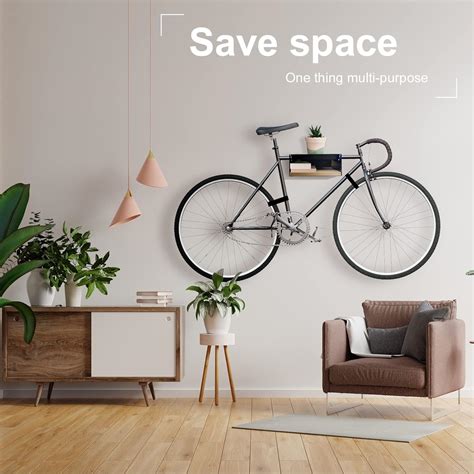 Buy MOSHAY Bicycle Wall Mount S-Rack Bicycle Holder Aluminium Wood ...