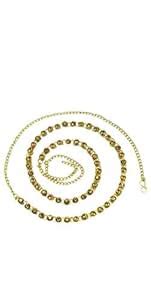 Buy Total Fashion Gold Plated Single Leyer Golden Round Stone Ethanic ...