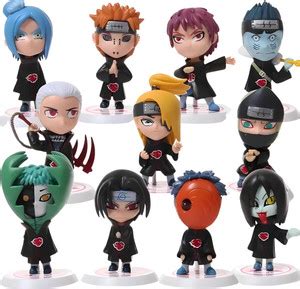 Realmkart Naruto Akatsuki Set of 11 Chibi Action Figure Naruto Anime ...