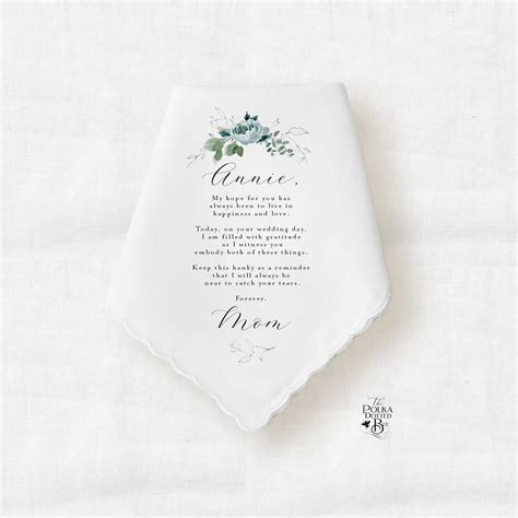 Bride Wedding Gift From Mom, Personalized Handkerchief for Daughter ...