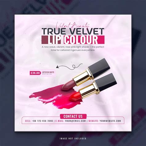 Publication sur les médias sociaux cosmétiques avec rouge à lèvres ...