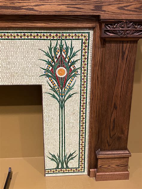 Mosaic Tile Fireplace Surround