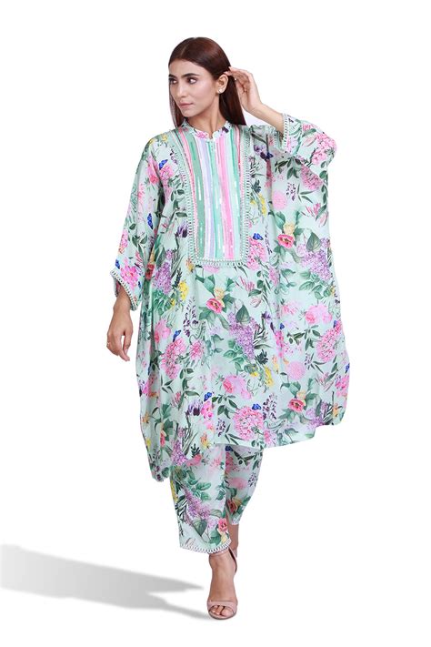 Ice Blue Kaftan Kurta Set - Set of 2 – Thebumblebeeclothing Official ...