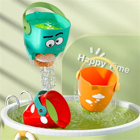 YOFOKO Bath Toy for Kids, 3 PCS Cute Rinse Cup Bath Time Stacking Cups ...