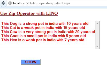 How to use ZIP Operator Concepts in LINQ | MY.NET Tutorials