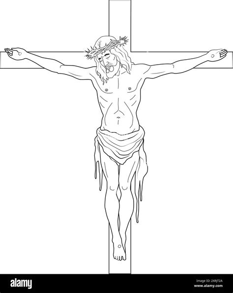 JESUS ON THE CROSS VECTOR DRAWING Stock Vector Image & Art - Alamy
