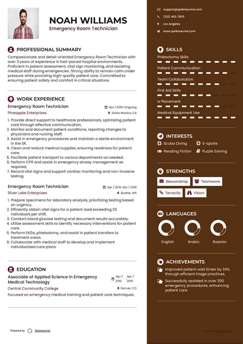 10+ Emergency Room Technician Resume Samples & Templates for 2025