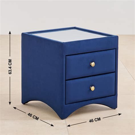 Buy Stellar Max Fabric Bed Side Table with Drawers - Blue from Home ...
