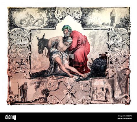 Parable of The Good Samaritan who Helps The Jewish Man Who Has Been ...
