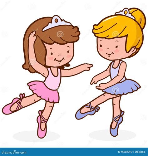 Little Ballet Dancer Girls. Cute Ballerina Girls with Pretty Dresses ...