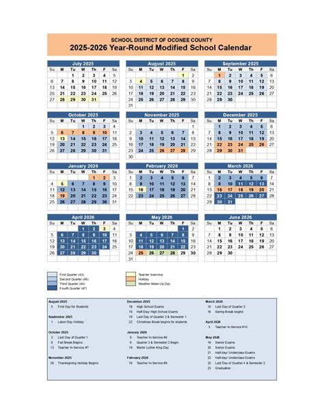 Oconee County Schools Calendar 2026-2027 [High Schools]