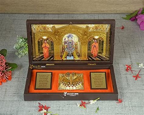 GoldGiftIdeas 24K Gold Plated Swaminarayan Photo Frame with Charan ...