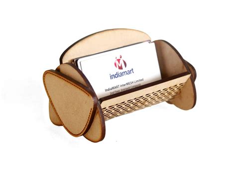 nexat Wooden Business Card Display Holder, Wood Card Case for Desk ...