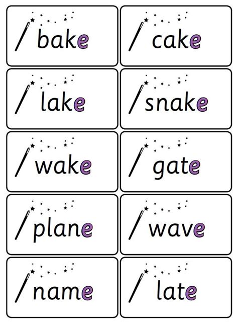 Magic E Flashcards | Phonics Printable | Long Vowel Words | Silent E ...