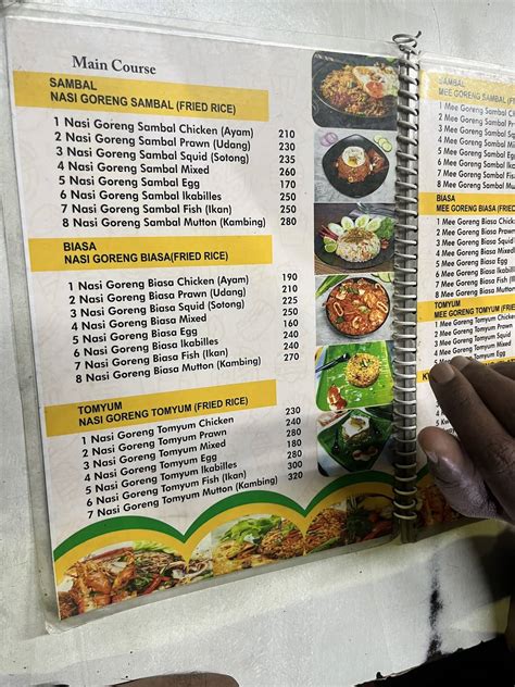 Menu at Abang Raju's Nasi Goreng, Chennai
