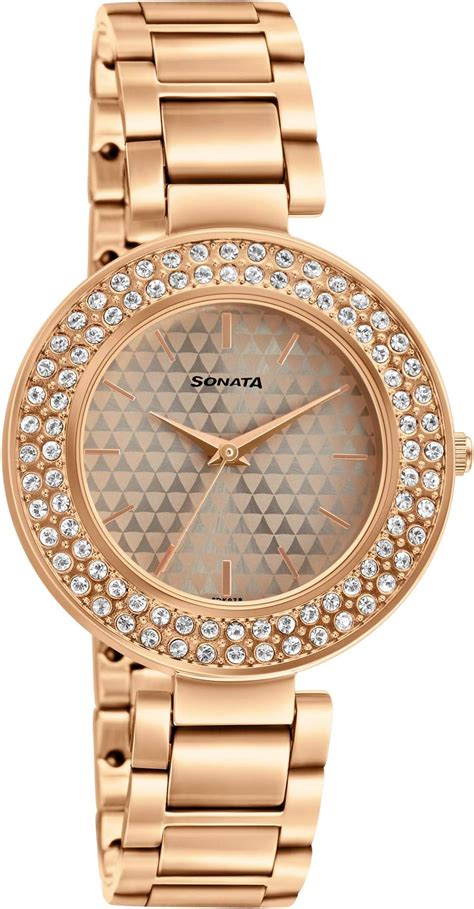 Sonata Blush It Up Analog Rose Gold Dial Women's Watch-NN8123WM03 ...