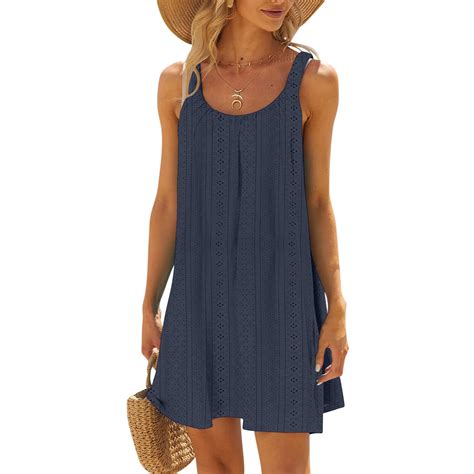 bnaln Petite Dresses for Women Summer Casual Sundresses Eyelet ...