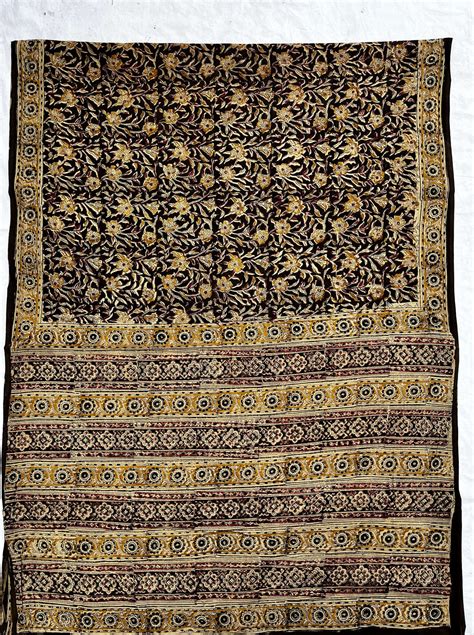 Hand Block Printed Kalamkari Saree KCH-M028 – JSP Handlooms