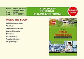 Buy PHYSICAL PHARMACEUTICS II (B.PHARM) SEM IV Book Online at Low ...