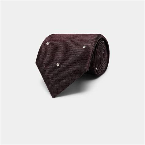 Burgundy Flower Tie in Pure Silk | SUITSUPPLY