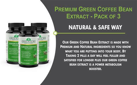 Greeniche Green Coffee Bean Extract 800mg Max Potency 50% Chlorogenic ...