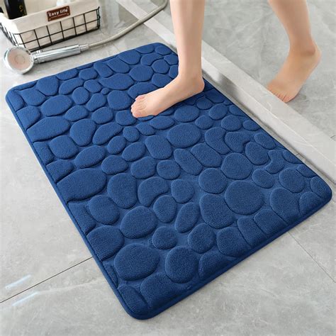 YIHOUSE Memory Foam Bath Mat Cobblestone Bathroom Rug Non Slip Washable ...