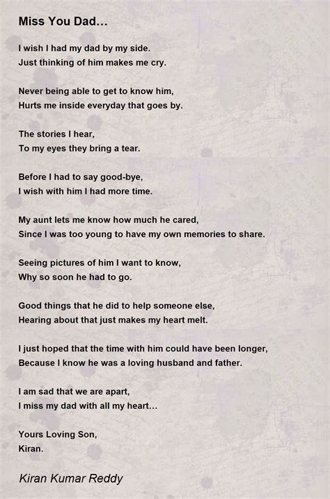 I Miss You Daddy Poems