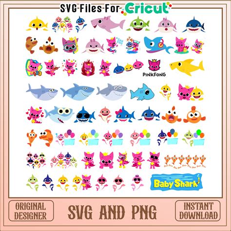 Baby shark cartoon member bundle svg, baby shark characters svg – svg ...