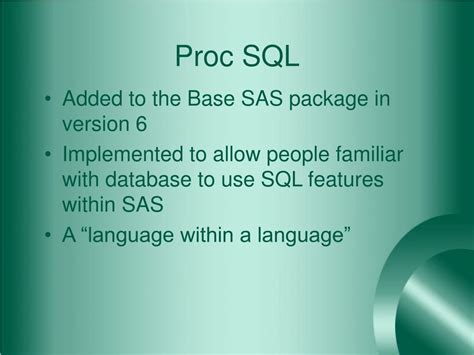 Proc SQL 的图像结果