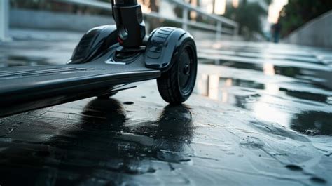 Detailed shot of the wheel well on an electric skateboard highlighting ...