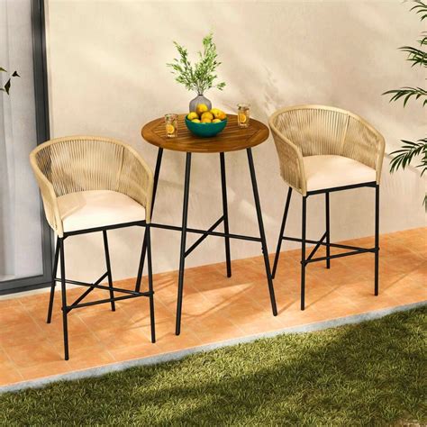 Buy 2 Chairs & 1 Table Outdoor Bar Set - Devoko