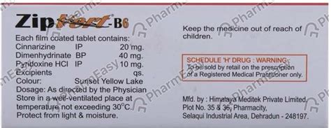 Buy Zipvert B6 Strip Of 10 Tablets Online at Flat 15% OFF | PharmEasy