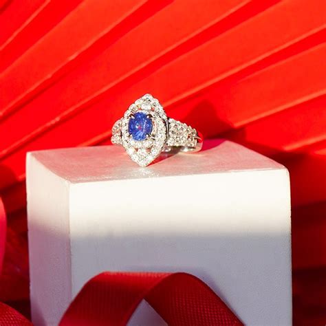 Sapphire Serenity Ring | 14K Gold & Silver Finish with Diamonds – Polki ...