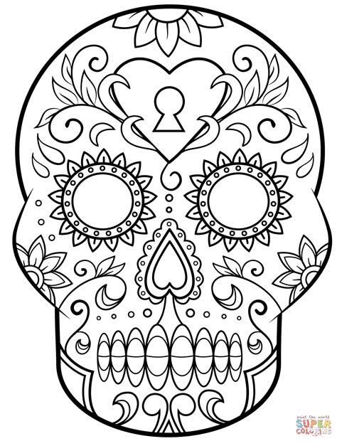 Sugar Skull Coloring Pages Printable