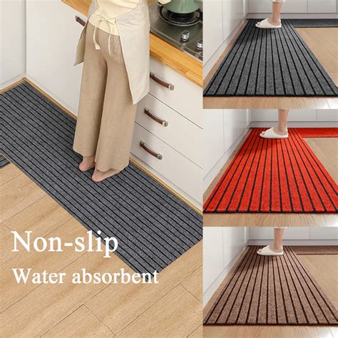 Non-Slip Kitchen Floor Mat Oilproof Carpet for Kitchen Bathroom ...